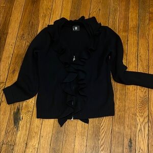 Bogner Black Ruffle Cardigan